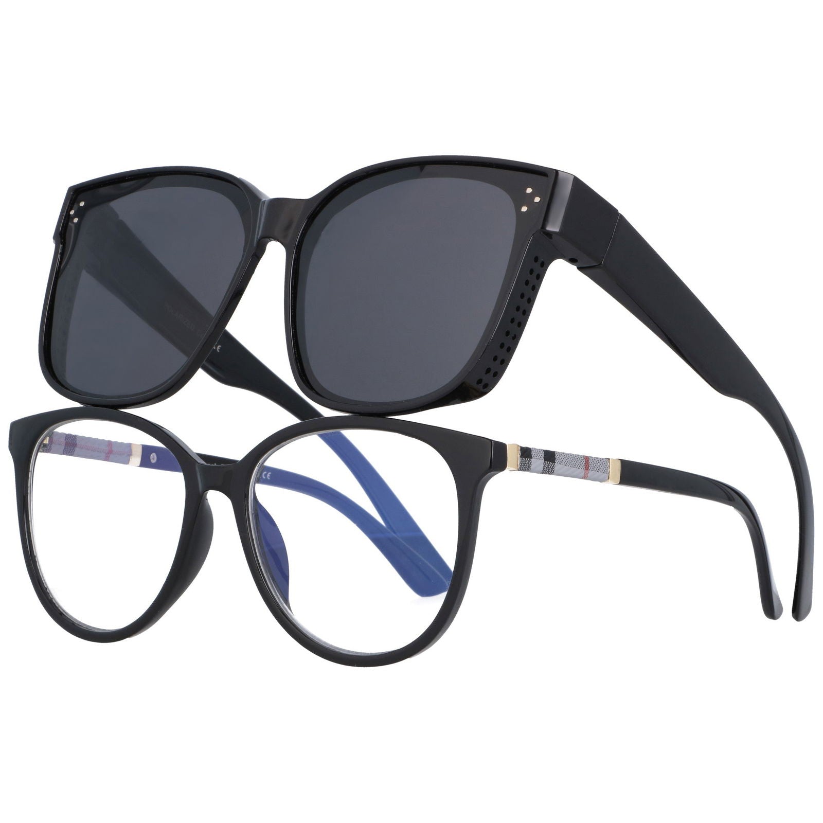 Okulary z nakładkami TOP VIEW Czarny HAGNE