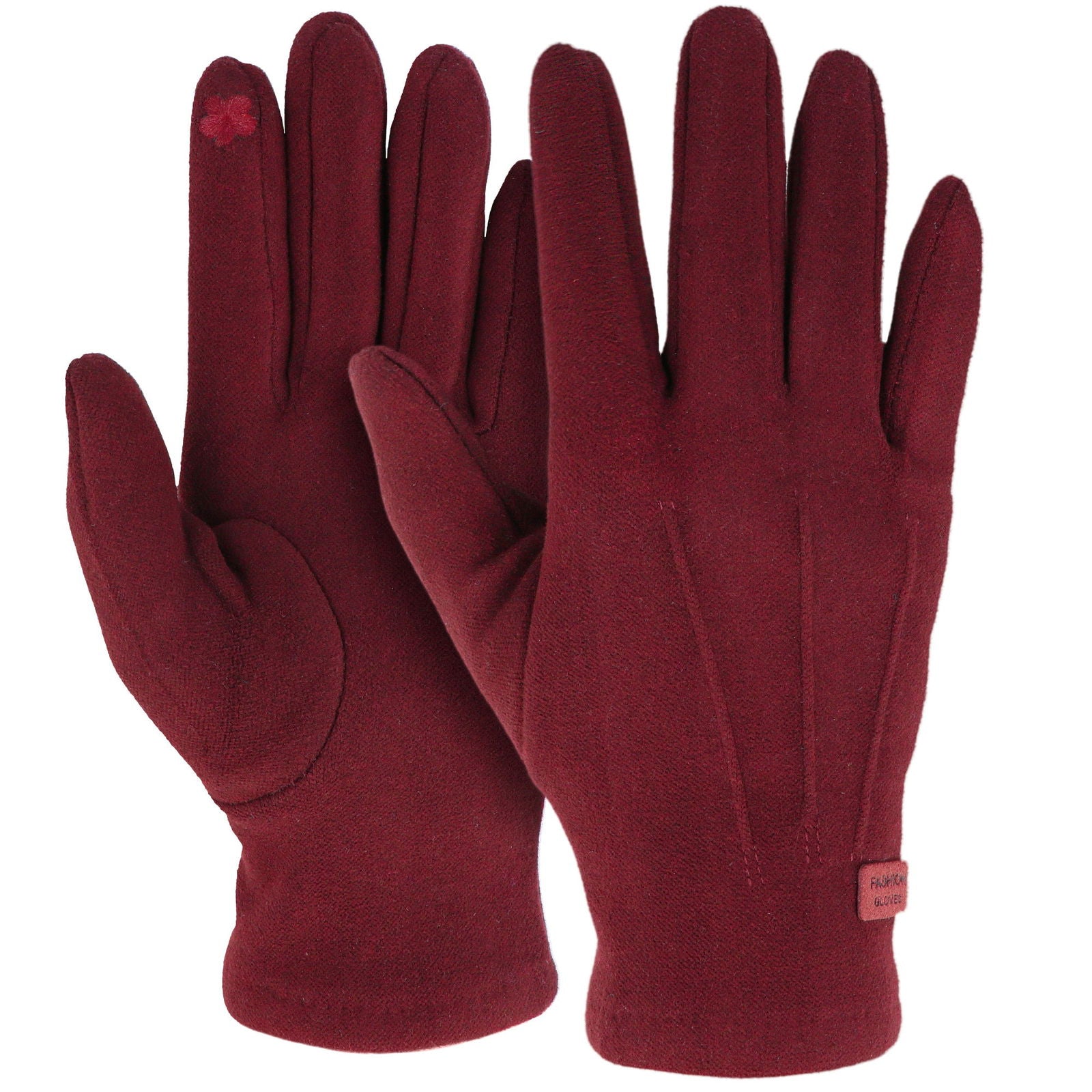 Rękawiczki THREE STRIPES FASHION BURGUNDY HAGNE