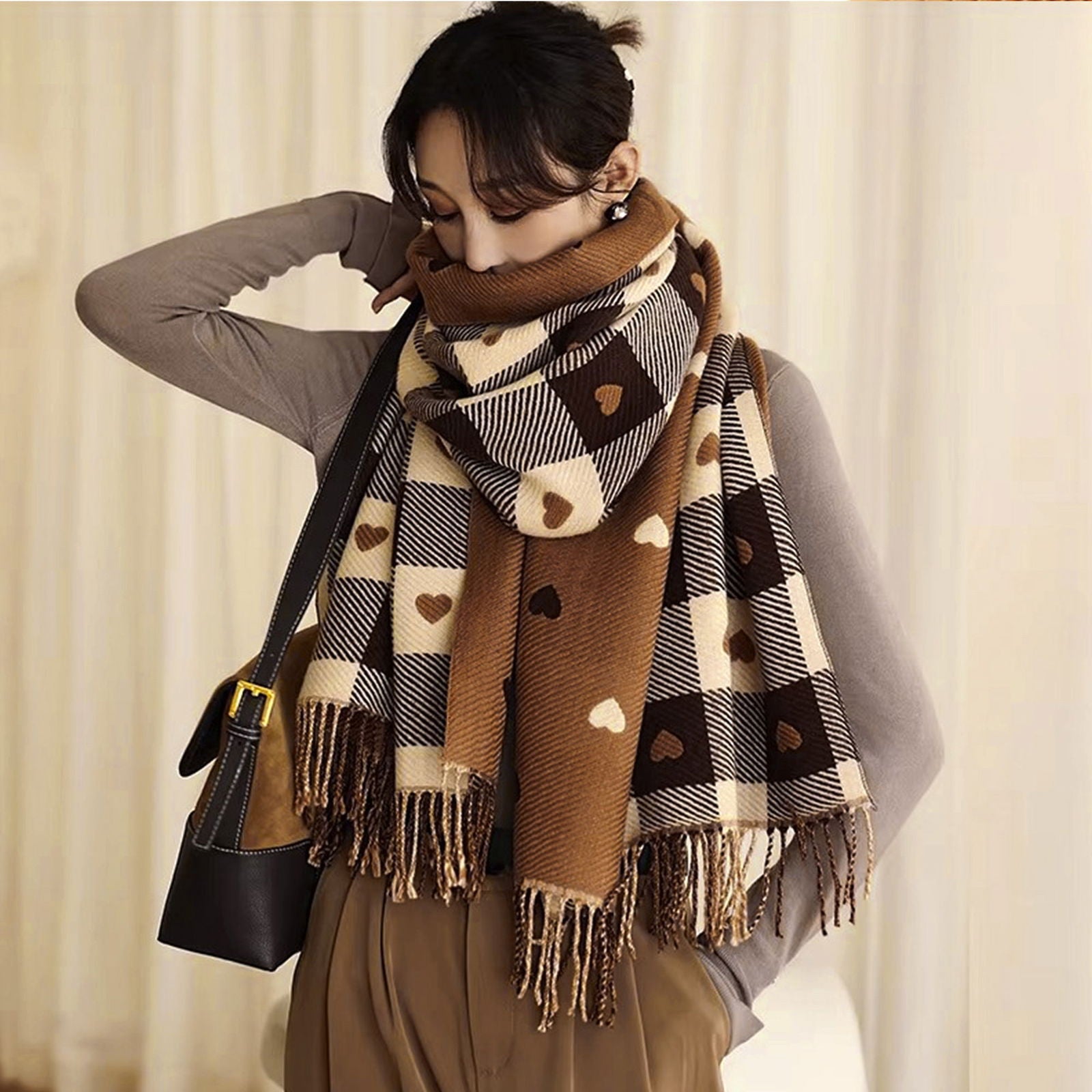 Szal AVION brązowy HAGNE