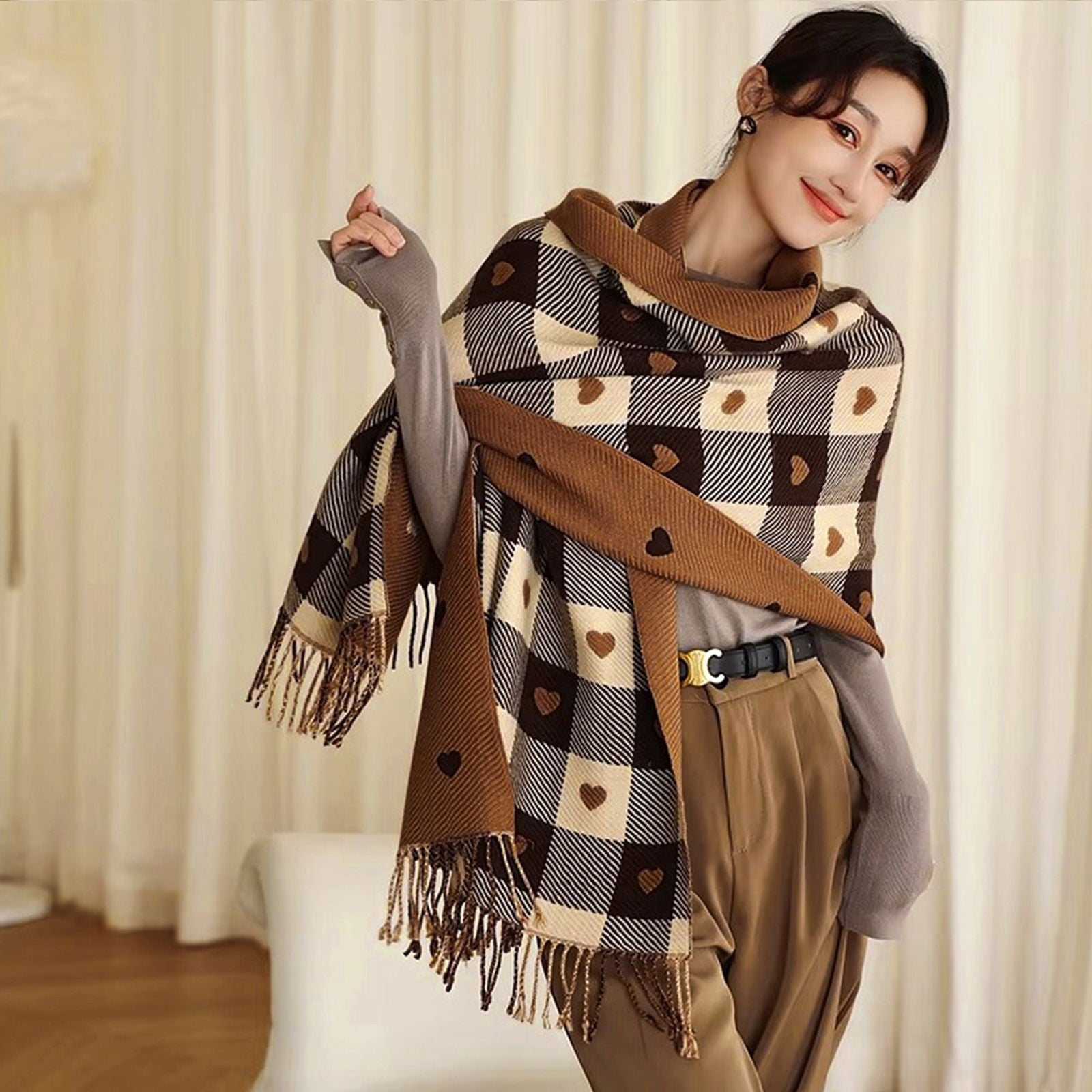 Szal AVION brązowy HAGNE