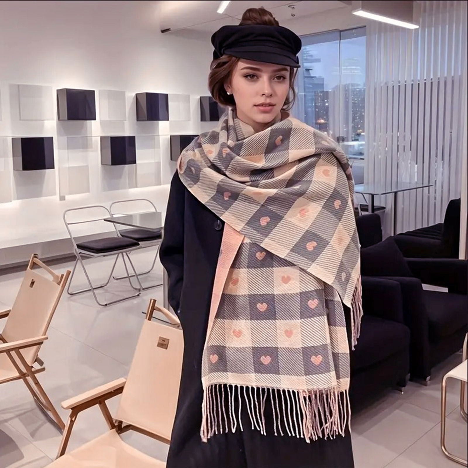 Szal AVION różowy HAGNE