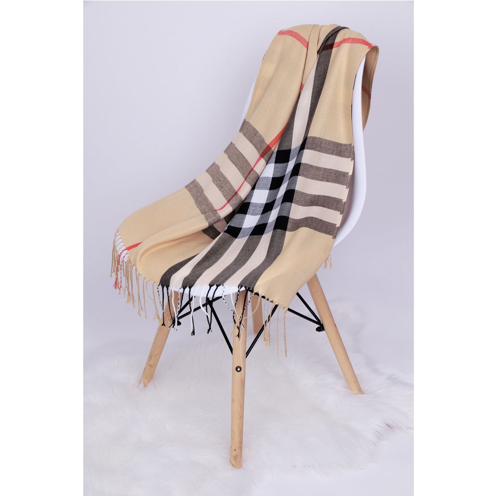 Szal BRITISH PLAID BEIGE HAGNE
