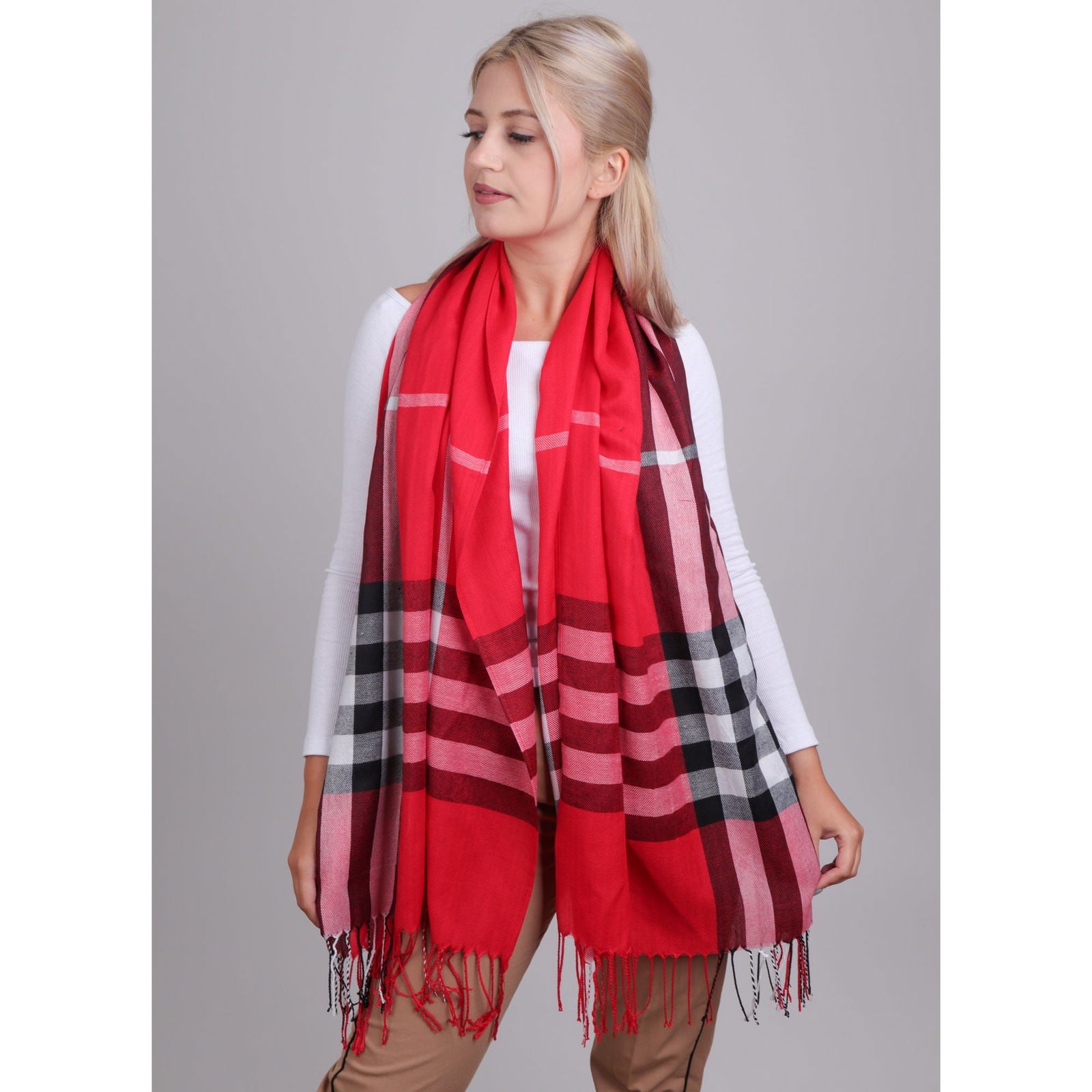 Szal BRITISH PLAID RED HAGNE
