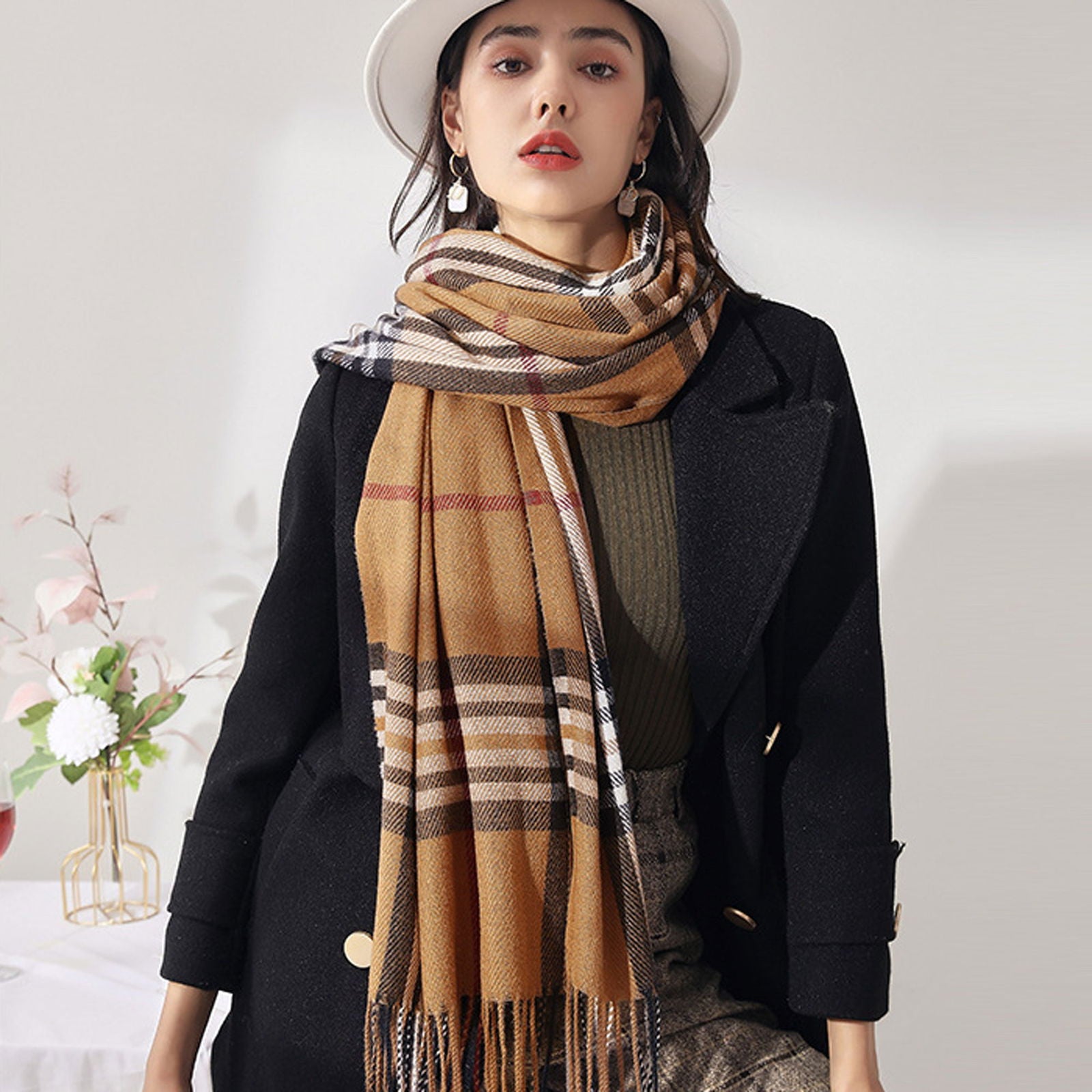 Szal BURBERY Brązowy HAGNE