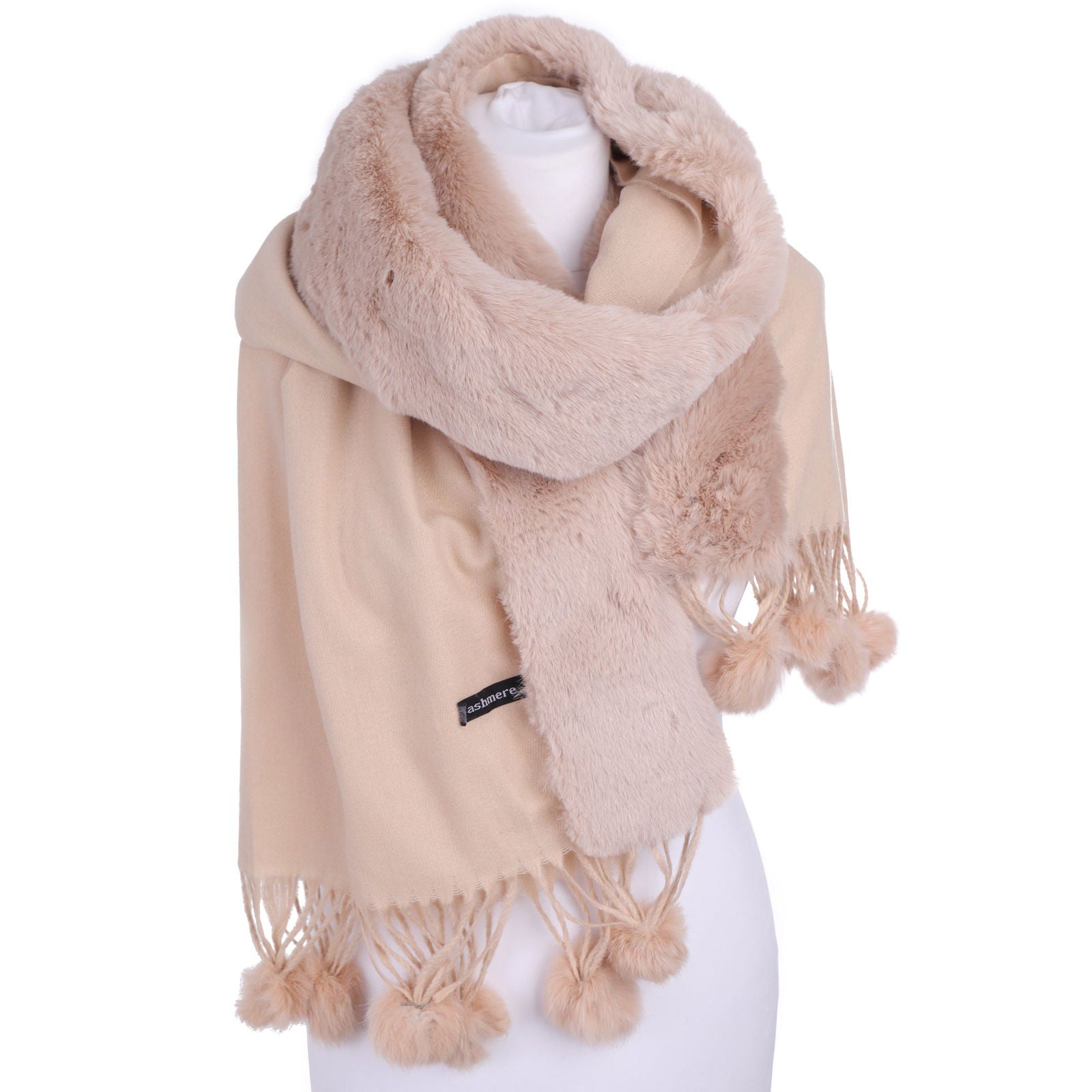 Szal FUR BOLERO POM BEIGE HAGNE