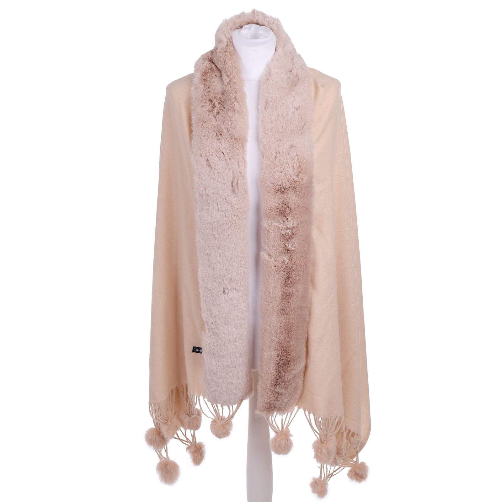 Szal FUR BOLERO POM BEIGE HAGNE