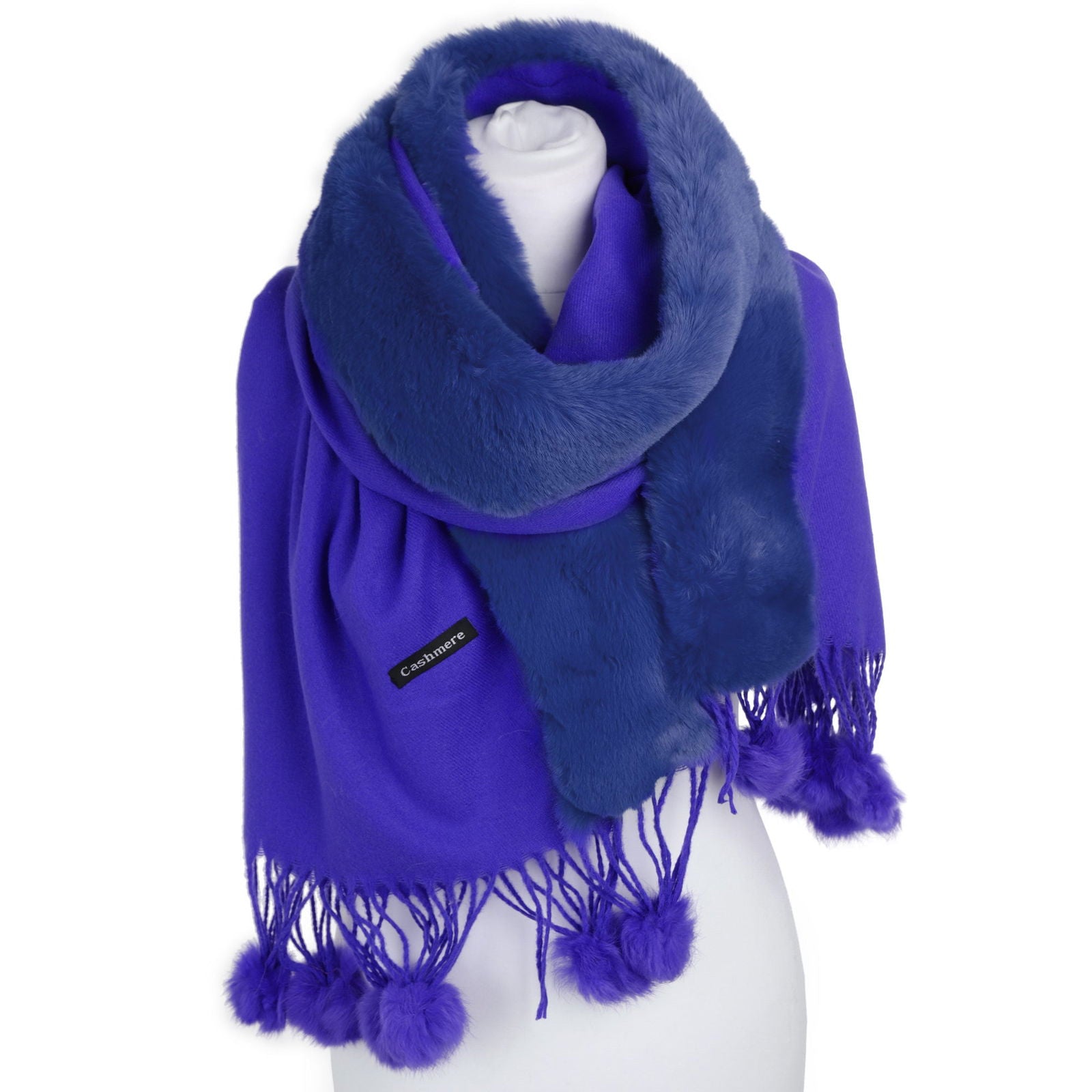 Szal FUR BOLERO POM NAVY HAGNE