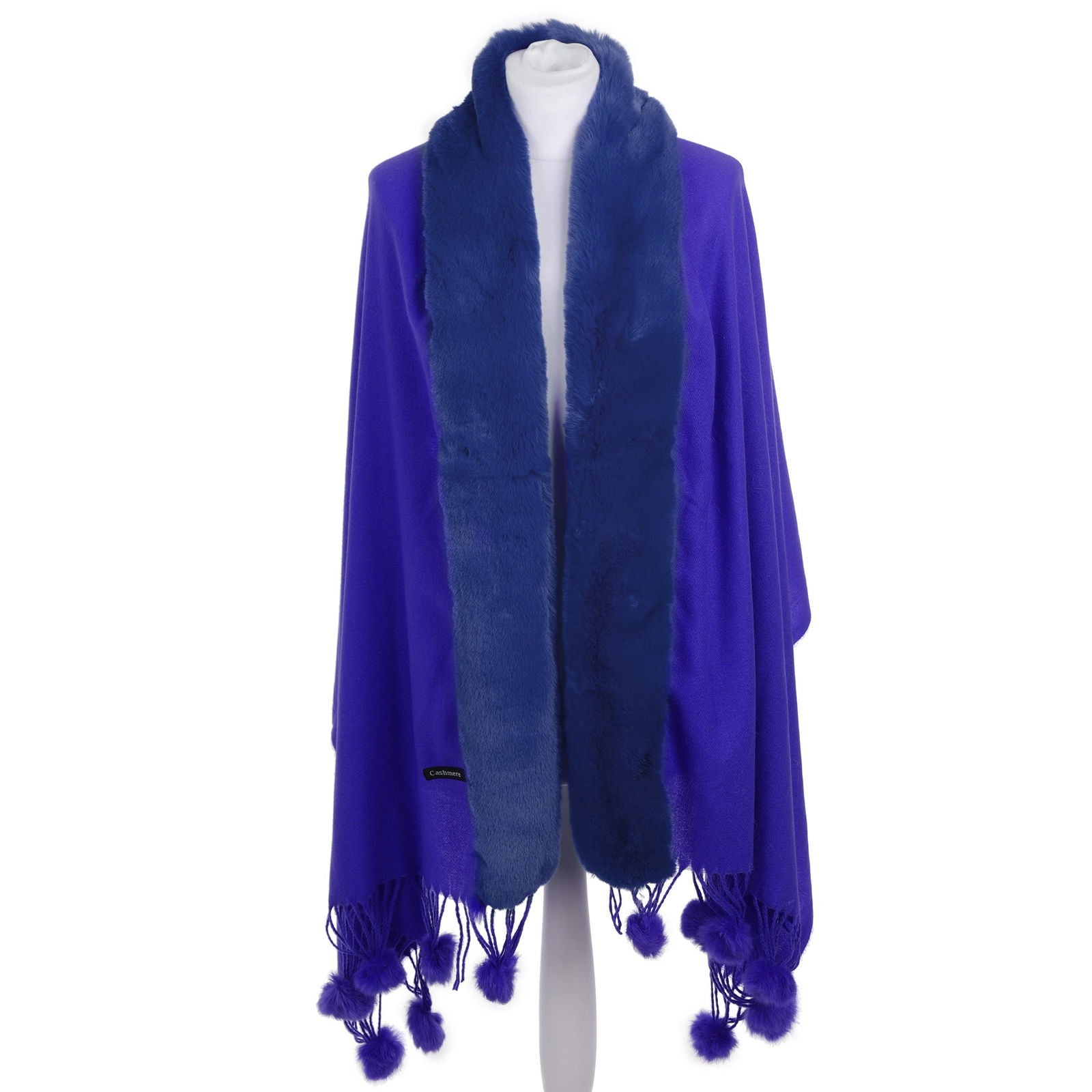 Szal FUR BOLERO POM NAVY HAGNE