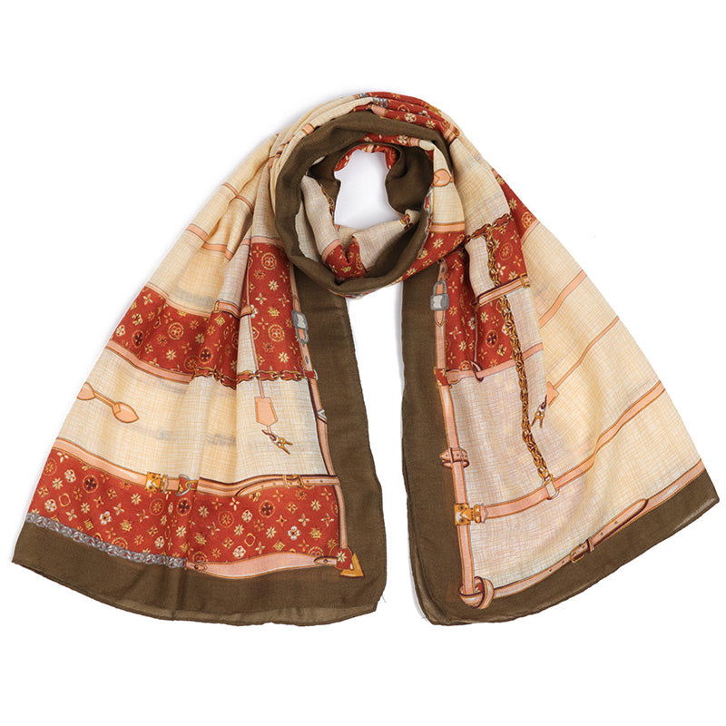 Szal VINTAGE EQUESTRIAN BROWN HAGNE