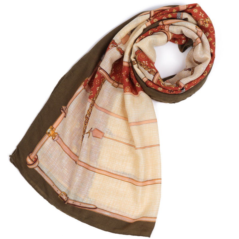 Szal VINTAGE EQUESTRIAN BROWN HAGNE