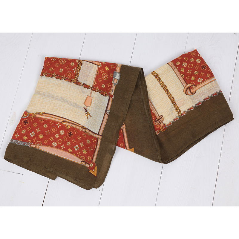 Szal VINTAGE EQUESTRIAN BROWN HAGNE