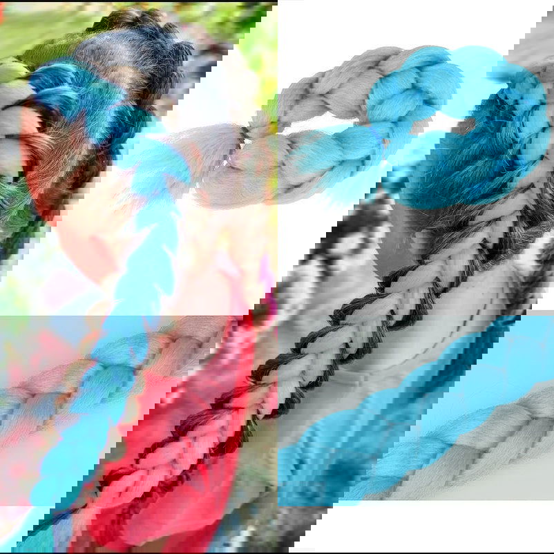 Włosy syntetyczne na warkoczyki błękitne A31 HAGNE