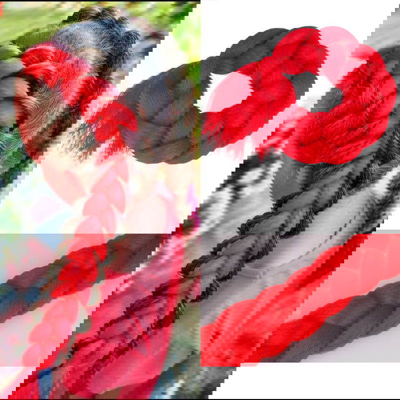 Włosy syntetyczne na warkoczyki czerwone A13 HAGNE