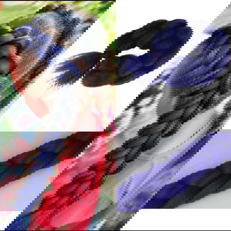 Włosy syntetyczne na warkoczyki granat A28 HAGNE