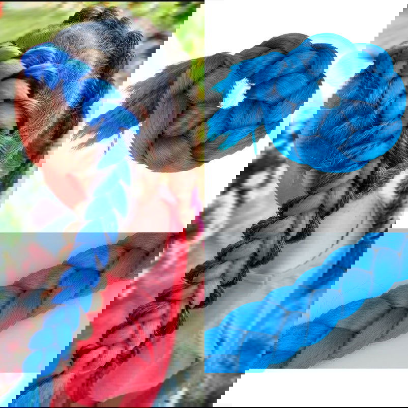 Włosy syntetyczne warkocz niebieski A30 HAGNE