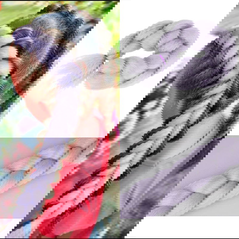 Włosy syntetyczne warkocz szary A40 HAGNE