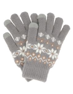 Rękawiczki damskie w stylu skandynawskim szare
