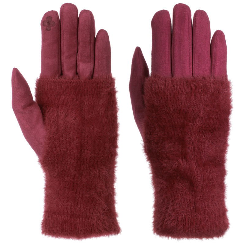 Rękawiczki COZY TOUCH BURGUNDY HAGNE