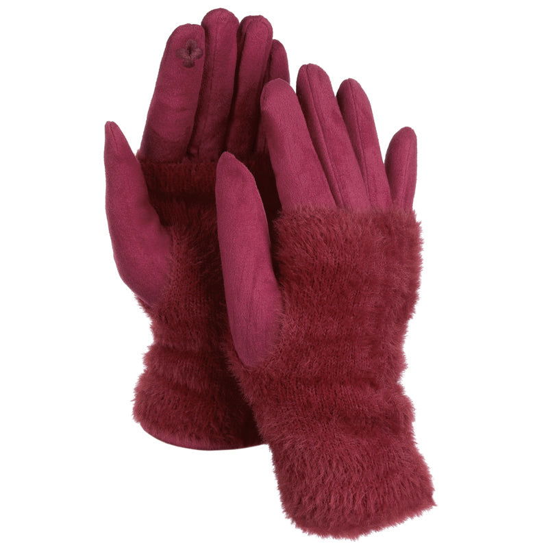 Rękawiczki COZY TOUCH BURGUNDY HAGNE