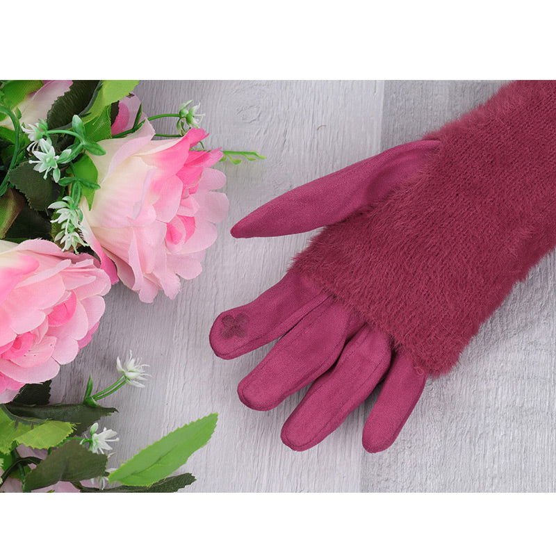 Rękawiczki COZY TOUCH BURGUNDY HAGNE