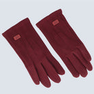 Rękawiczki THREE STRIPES FASHION BURGUNDY HAGNE