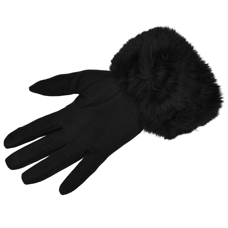 Rękawiczki WINTER FUR TOUCH BLACK HAGNE