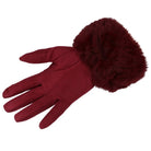 Rękawiczki WINTER FUR TOUCH BURGUNDY HAGNE