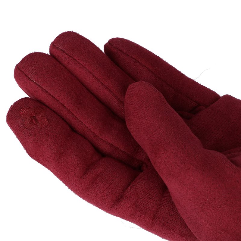 Rękawiczki WINTER FUR TOUCH BURGUNDY HAGNE