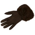 Rękawiczki WINTER FUR TOUCH DARK BROWN HAGNE