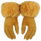 Rękawiczki WINTER FUR TOUCH YELLOW HAGNE