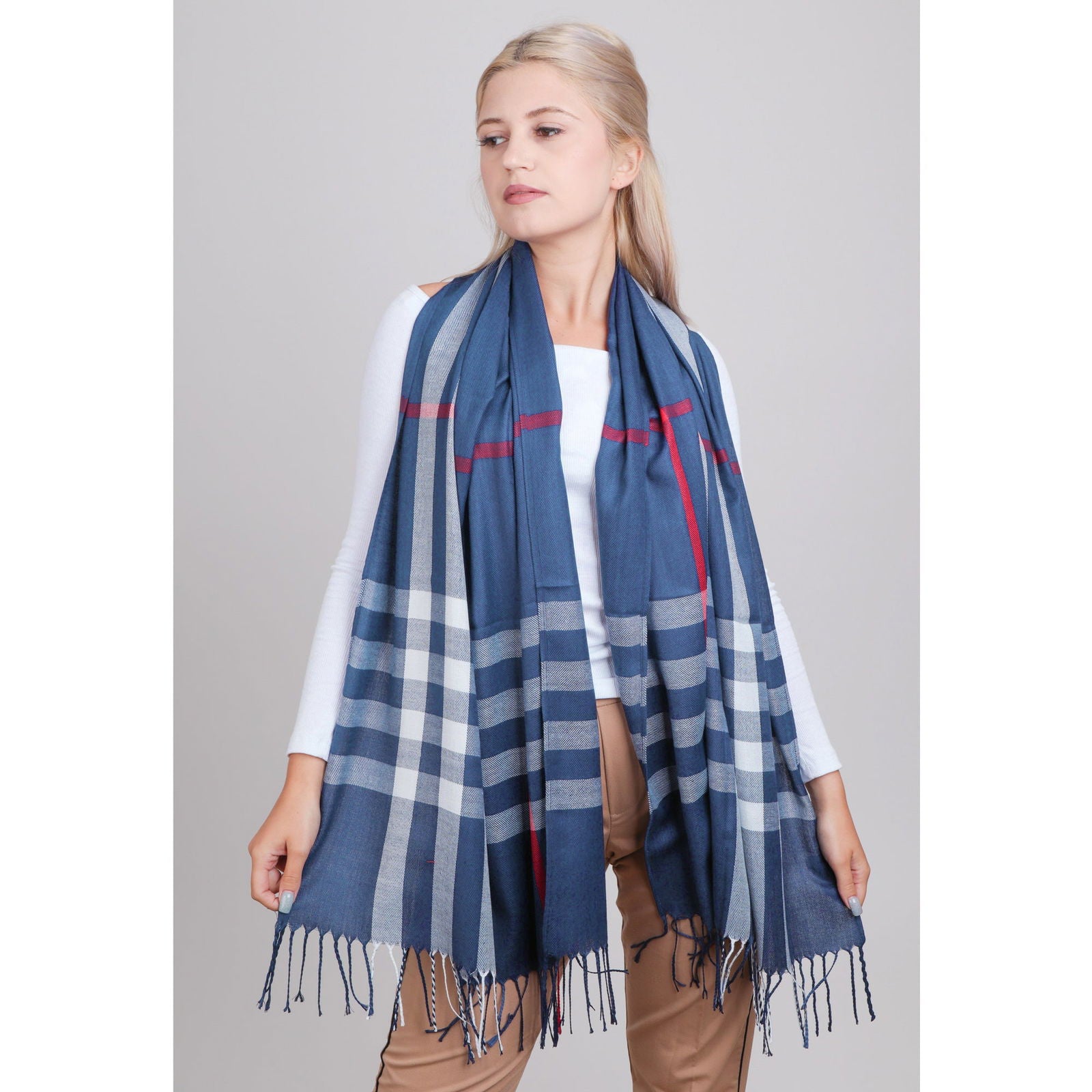 Szal BRITISH PLAID BLUE HAGNE