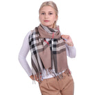 Szal BRITISH PLAID BROWN HAGNE