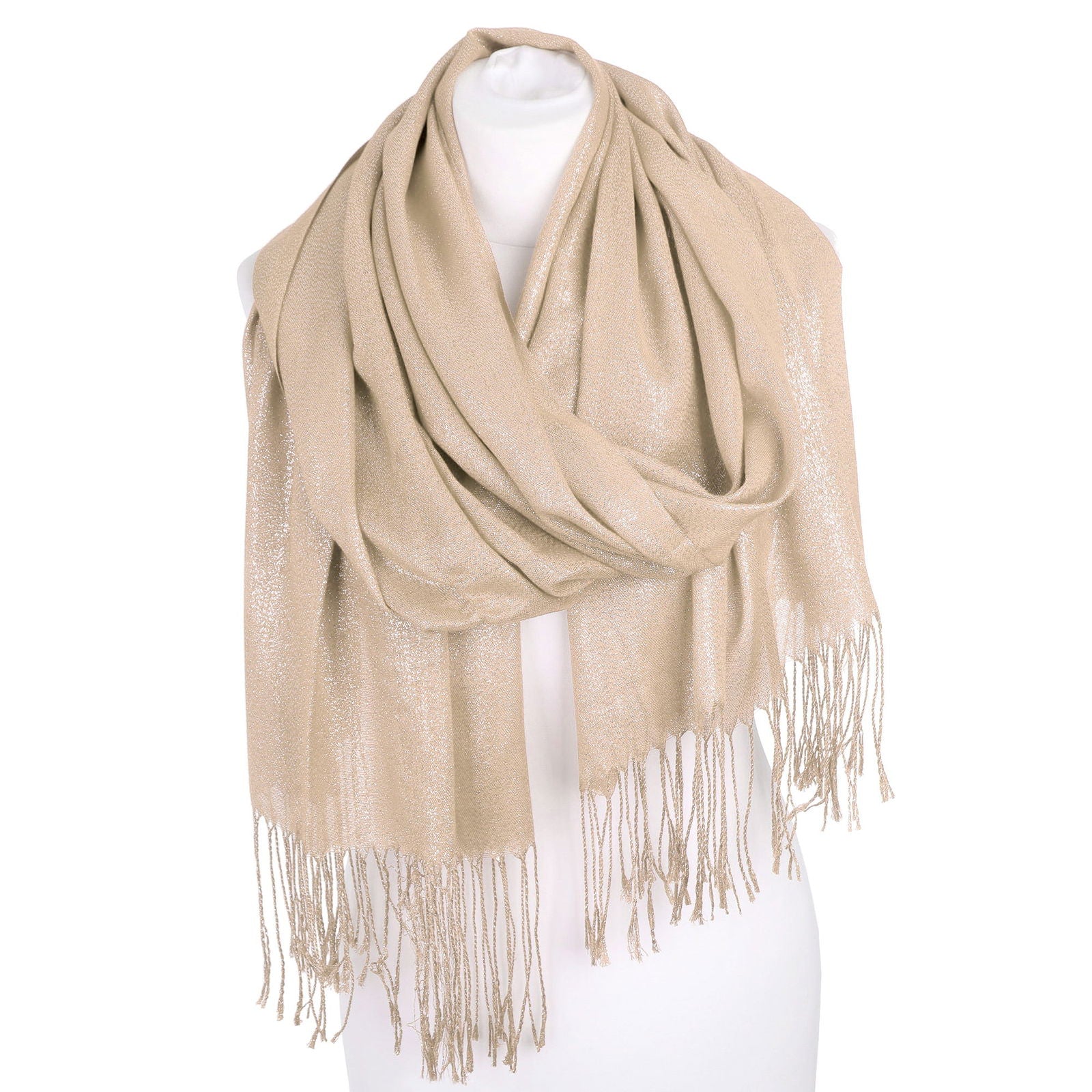 Szal CRYSTAL THREAD BEIGE HAGNE