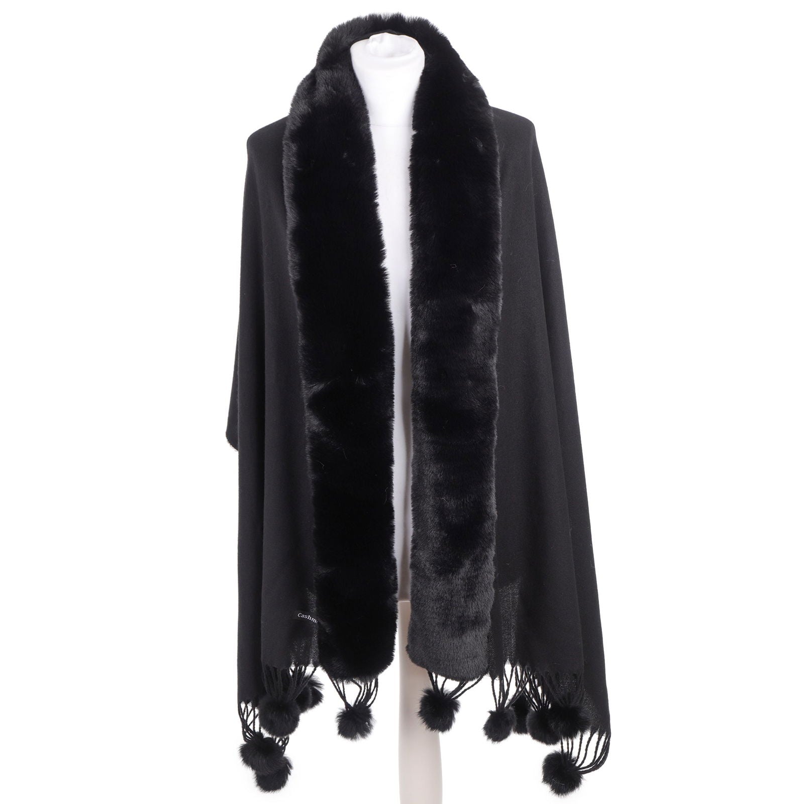 Szal FUR BOLERO POM BLACK HAGNE