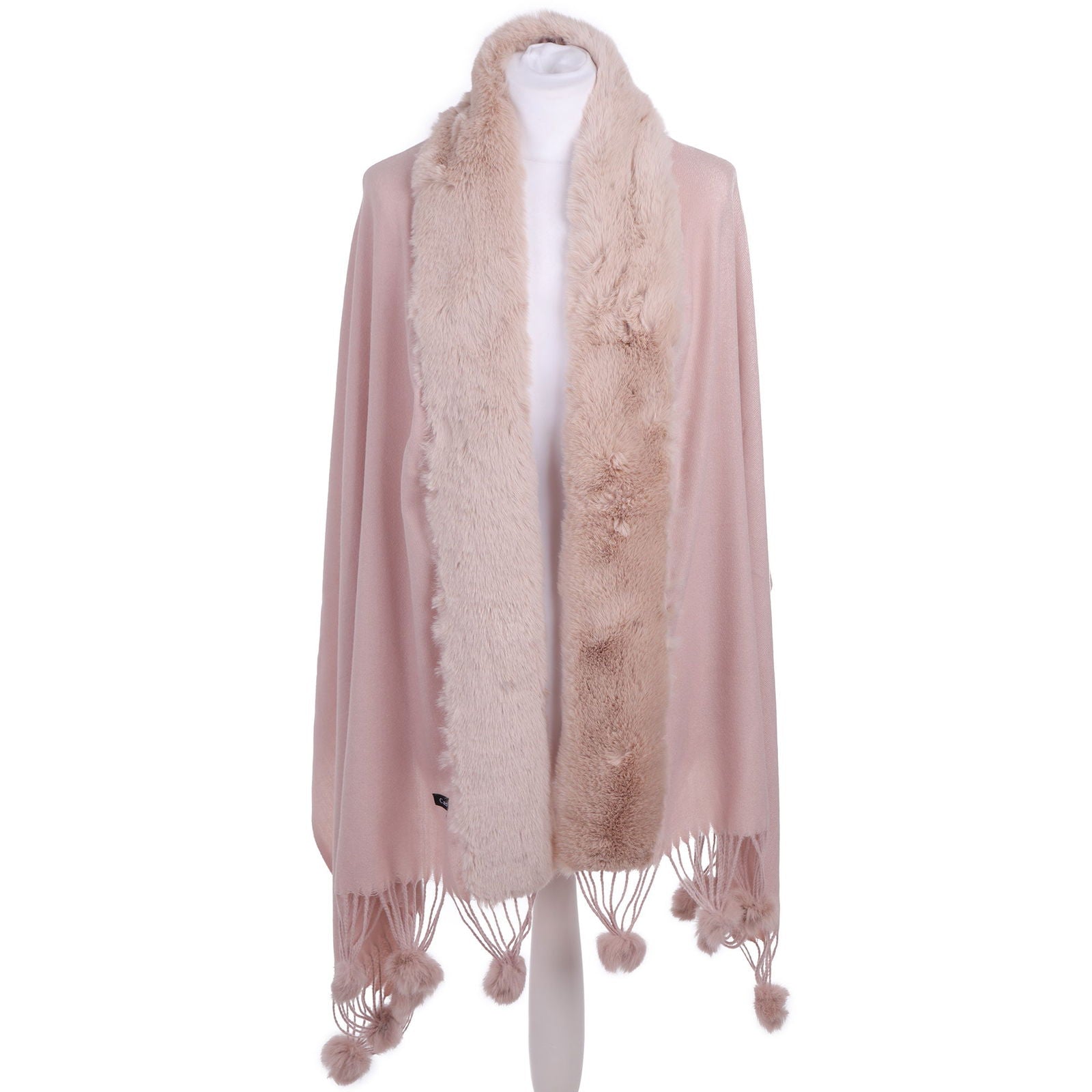 Szal FUR BOLERO POM CAPPUCCINO HAGNE