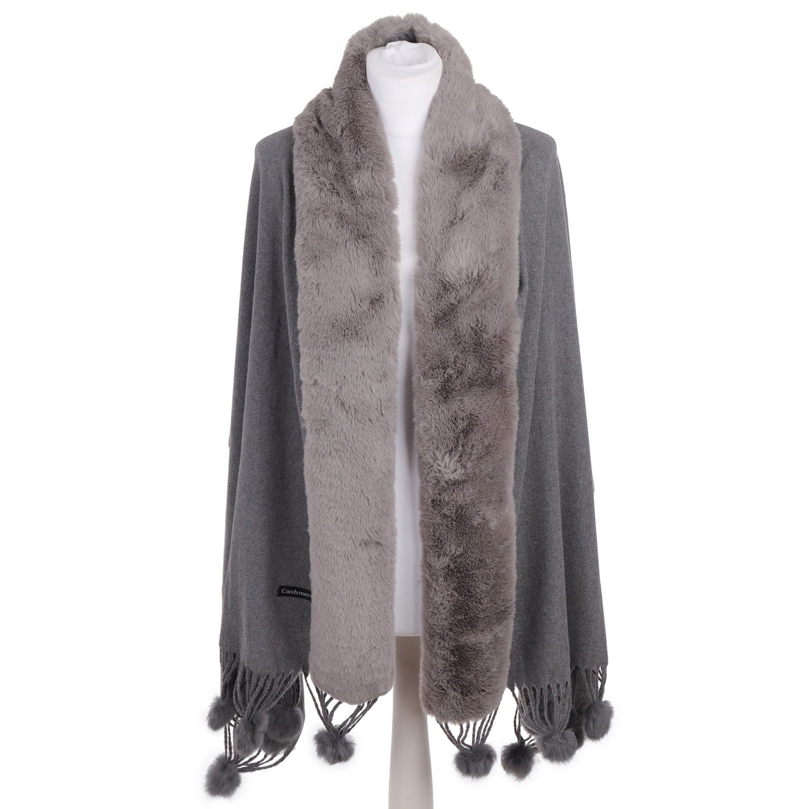 Szal FUR BOLERO POM GRAPHITE HAGNE