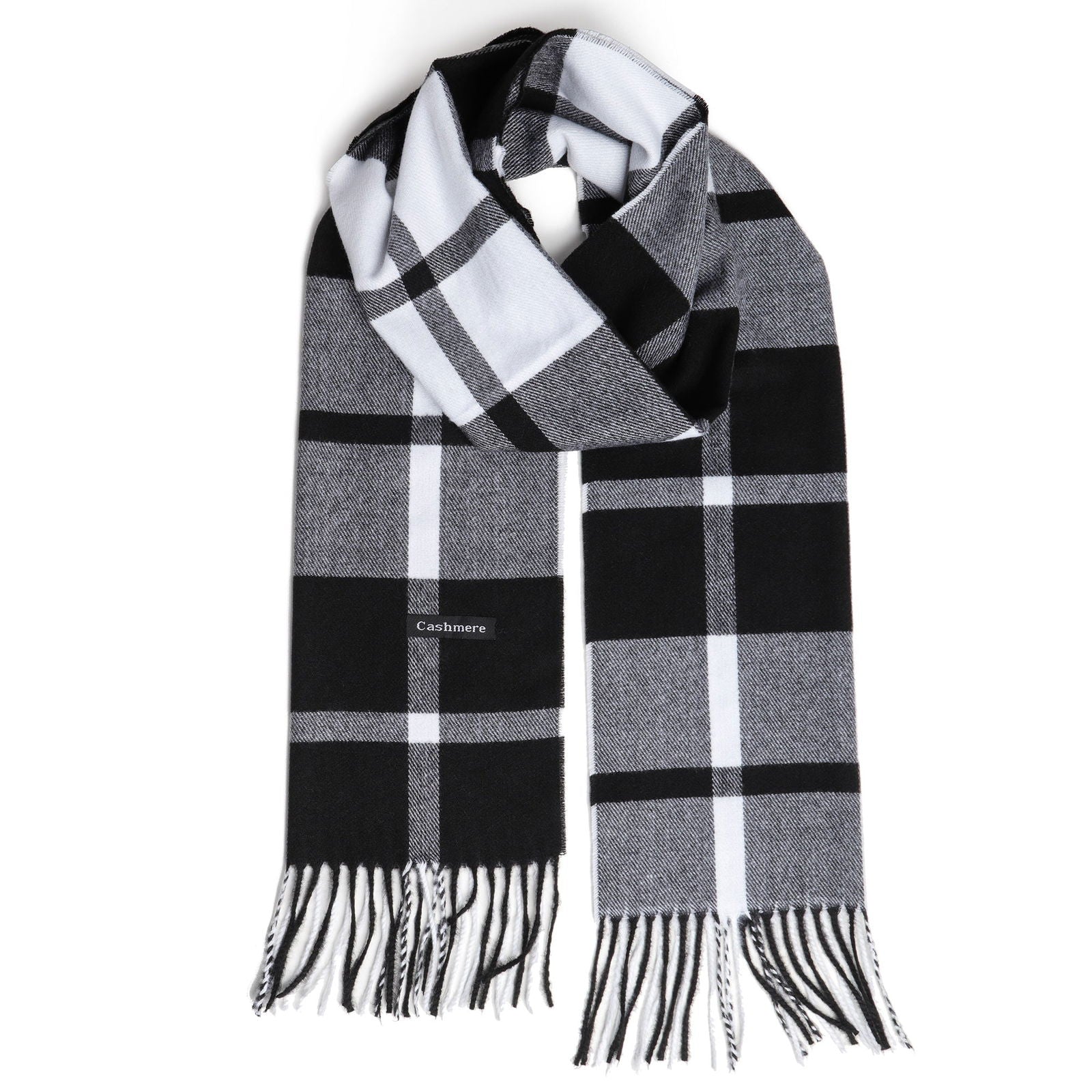 Szal TIMELESS PLAID BLACK&WHITE HAGNE