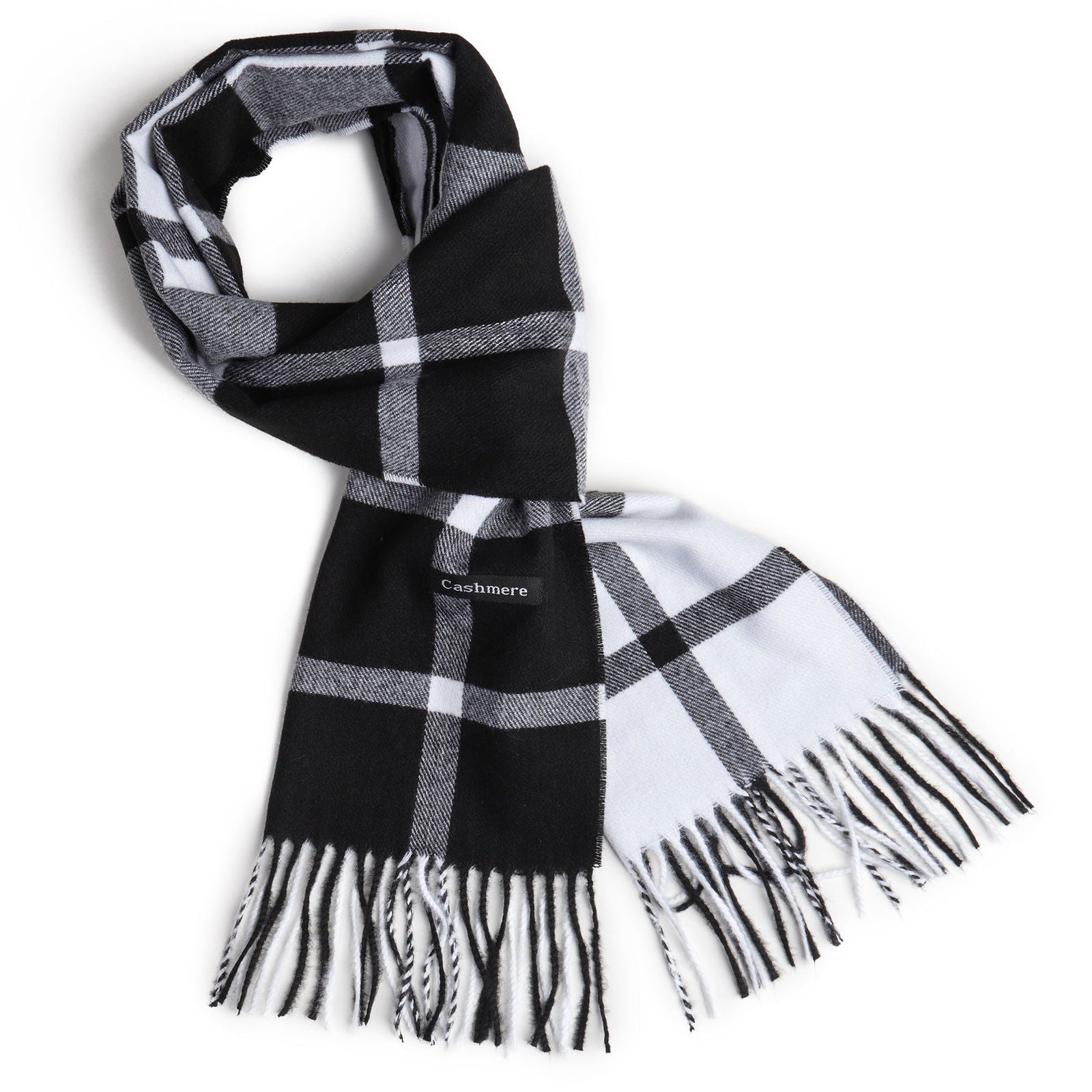 Szal TIMELESS PLAID BLACK&WHITE HAGNE