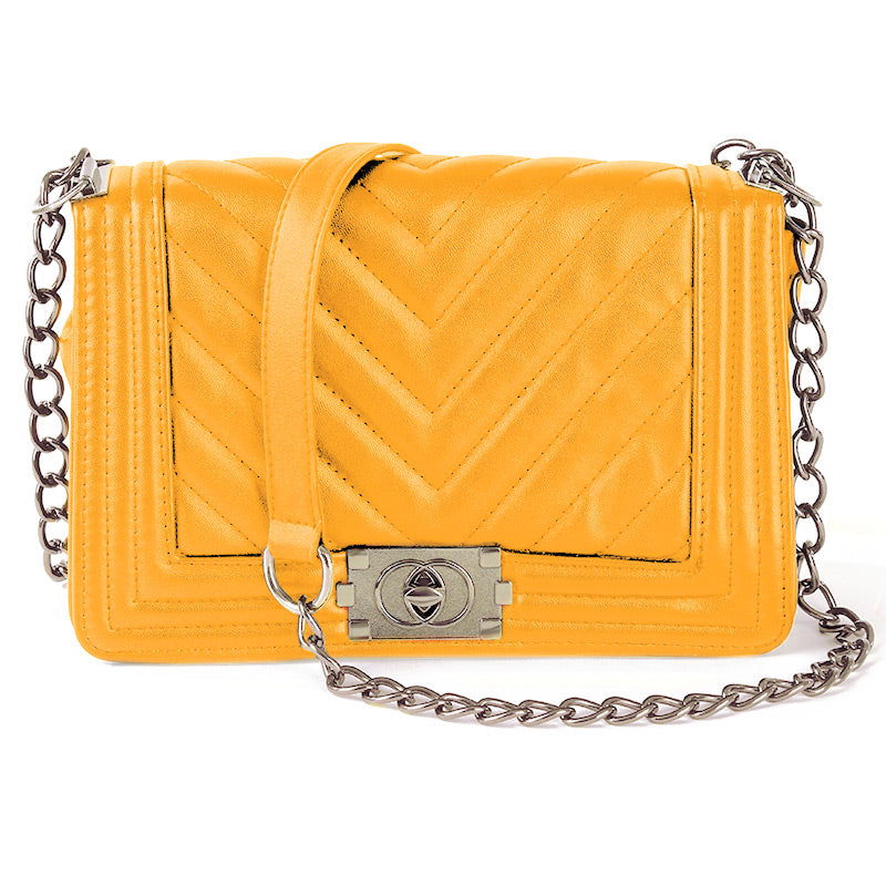 Torebka HERRINGBONE CHANEL YELLOW HAGNE